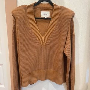 PISTOLA, Cotton Padded Shoulder Pullover Sweater